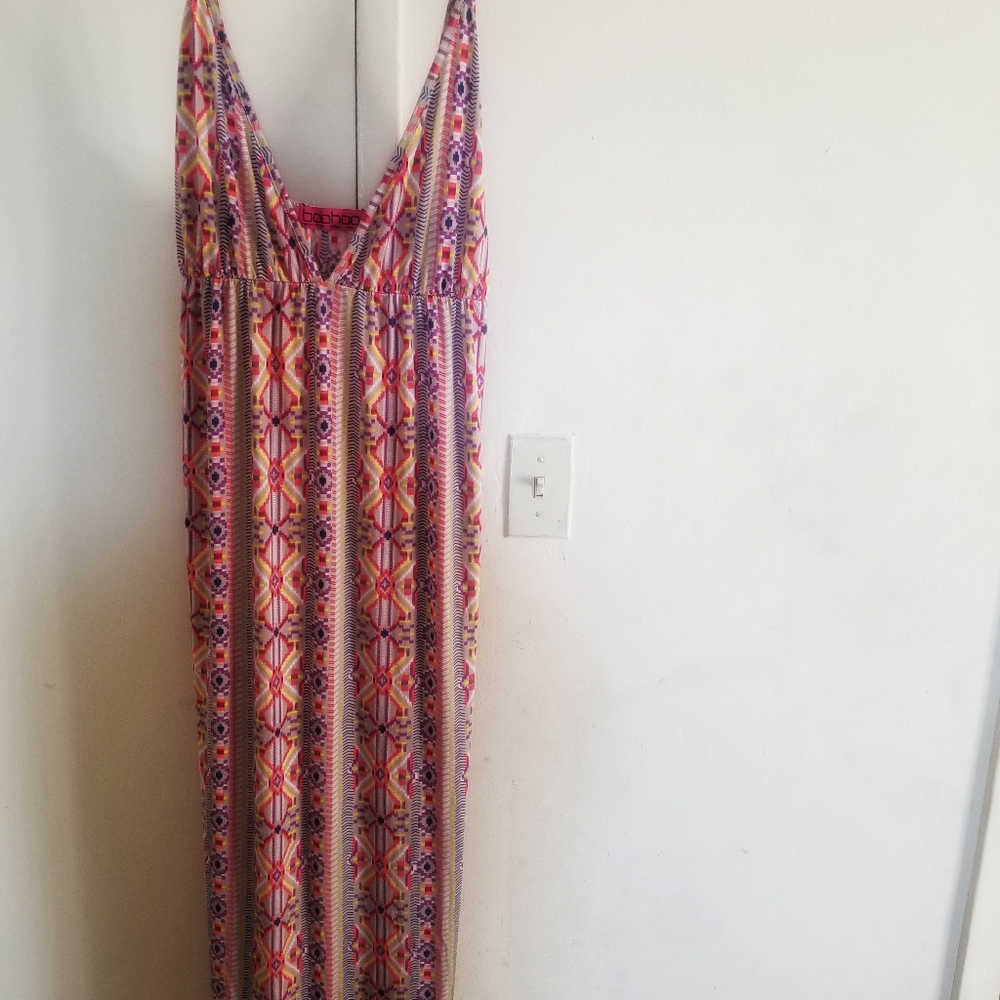 Low Cut Aztec Inspired Maxi Dress